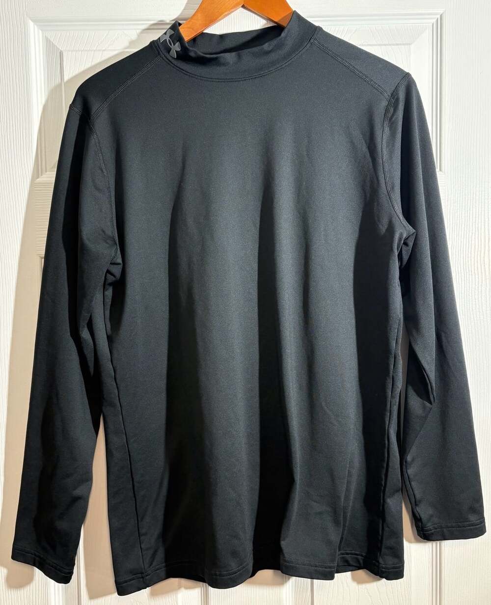 Under Armour Mock Neck Long Sleeve Size Large Black Baselayer